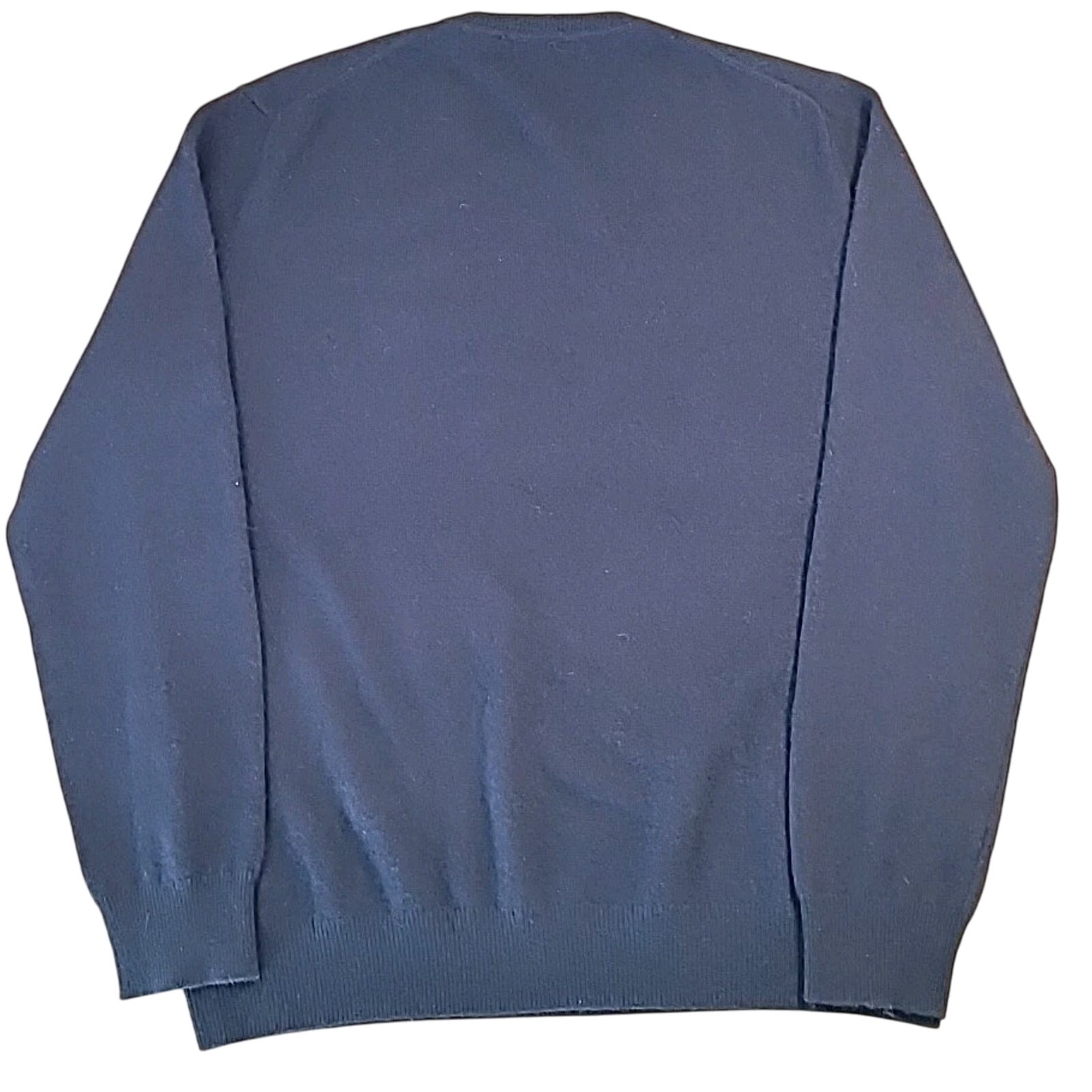 Saks Fifth Ave Cashmere Sweater L Navy “New York” Spellout Usa-Euc — image 2 of 6